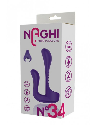 Фиолетовый вибромассажер-насадка N 34 RECHARGEABLE COUPLES VIBE