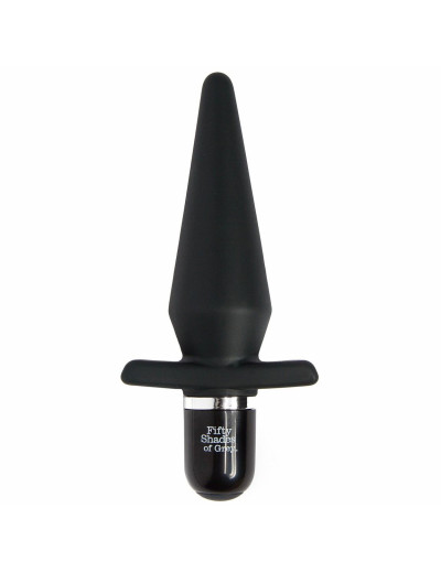 Черная анальная пробка с вибрацией Delicious Fullness Vibrating Butt Plug - 14 см.