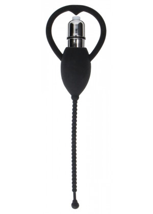 Черный уретральный вибростимулятор Urethral Sounding Vibrating Bullet Plug