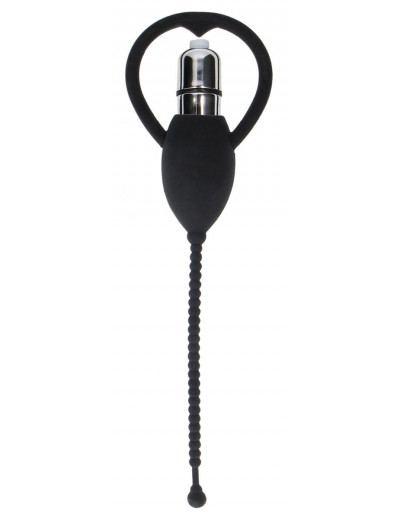 Черный уретральный вибростимулятор Urethral Sounding Vibrating Bullet Plug