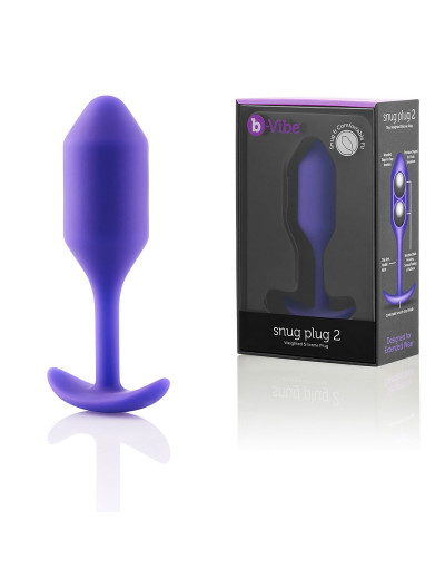 Фиолетовая пробка для ношения B-vibe Snug Plug 2 - 11,4 см.
