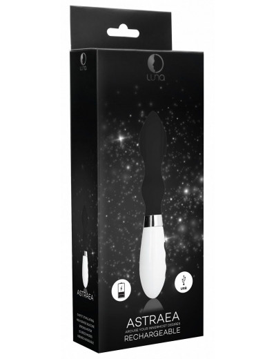 Черный вибратор Astraea с узеньким кончиком - 20,8 см.
