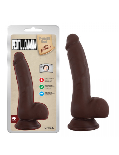 Коричневый фаллоимитатор Peotillomania - 19,5 см.