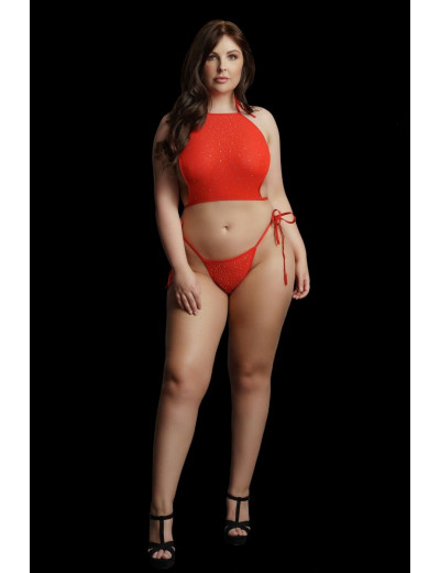 Роскошный комплект Festive Rhinestone Top and Thong со стразами
