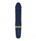 Темно-синий вибратор-реалистик с рёбрышками Nereos - 23 см.