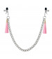 Зажимы на соски с розовыми кистями Tassel Nipple Clamp With Chain