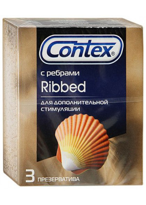 Презервативы с рёбрышками CONTEX Ribbed - 3 шт.