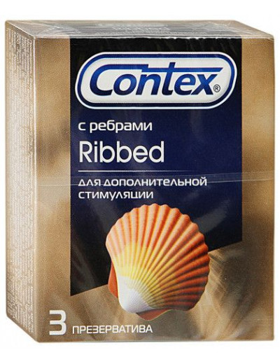 Презервативы с рёбрышками CONTEX Ribbed - 3 шт.