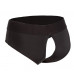 Черные трусы для страпона BACKLESS BRIEF HARNESS L/XL