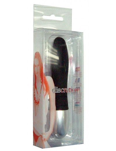 Черный миниатюрный вибратор DISCRETION - 8 см.