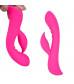 Ярко-розовый вибромассажер-кролик 5  Silicone Ripple Passion - 19,1 см.