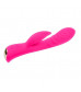 Ярко-розовый вибромассажер-кролик 5  Silicone Ripple Passion - 19,1 см.
