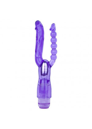 Фиолетовый анально-вагинальный вибратор Extreme Dual Vibrator - 25 см.