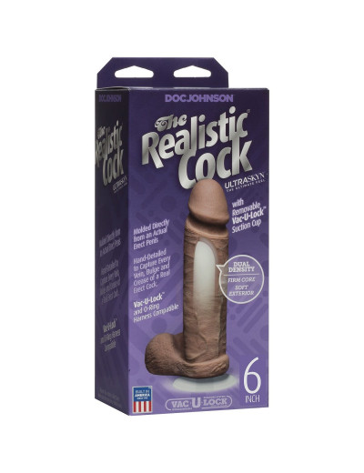 Фаллоимитатор-мулат The Realistic Cock ULTRASKYN 6” - 19,8 см.