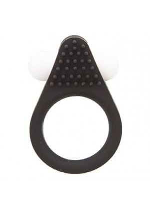 Чёрное эрекционное кольцо LIT-UP SILICONE STIMU RING 1 BLACK