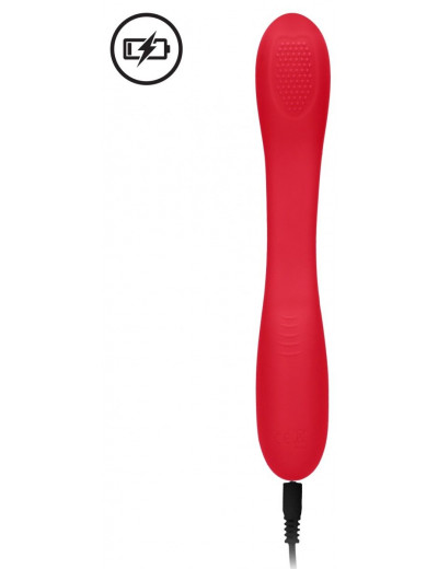 Красный двухсторонний вибратор Flex - 21,5 см.