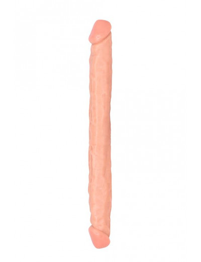 Телесный двусторонний фаллоимитатор SO REAL REALISTIC 18INCH DOUBLE DONG - 46 см.