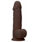 Коричневый фаллоимитатор Silicone Dildo With Balls - 21,6 см.
