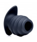 Малая черная анальная пробка Hive Ass Tunnel Silicone Ribbed Hollow Anal Plug Small - 6,86 см.