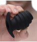 Малая черная анальная пробка Hive Ass Tunnel Silicone Ribbed Hollow Anal Plug Small - 6,86 см.