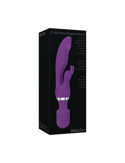 Фиолетовый двусторонний вибростимулятор G Motion Rabbit Wand - 25,4 см.