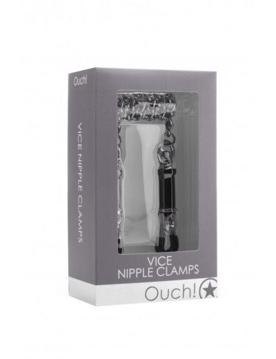 Серебристые зажимы для сосков Vice Nipple Clamps