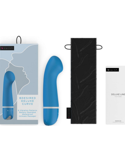 Голубой G-вибростимулятор Bdesired Deluxe Curve - 15,2 см.