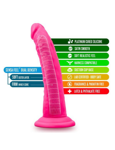 Розовый фаллоимитатор 7.5 Inch Silicone Dual Density Cock - 19 см.