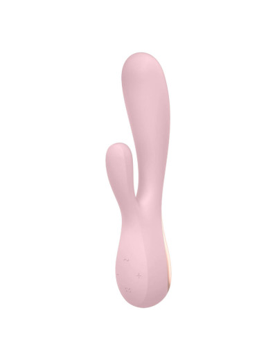 Розовый вибратор-кролик Satisfyer Mono Flex с управлением через приложение - 20,4 см.