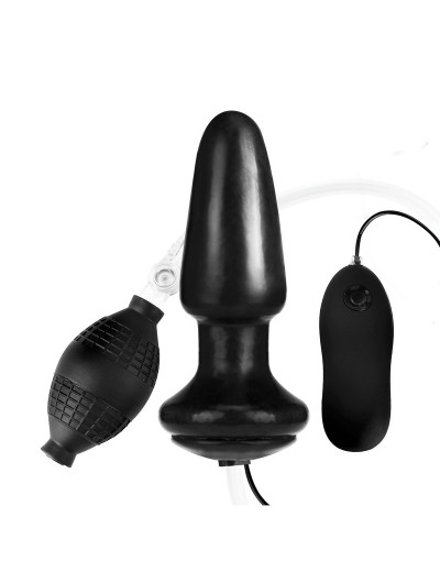 Надувная вибрирующая анальная пробка  Inflatable Vibrating Butt Plug - 10,2 см.