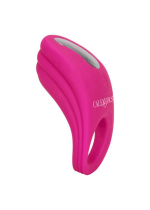 Розовое эрекционное виброкольцо с пультом Silicone Remote Pleasure Ring
