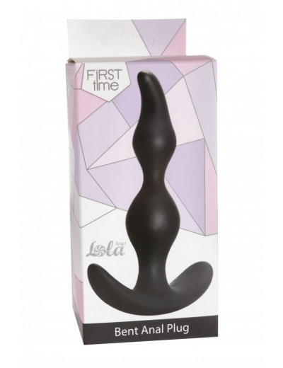 Чёрная анальная пробка Bent Anal Plug Black - 13 см.
