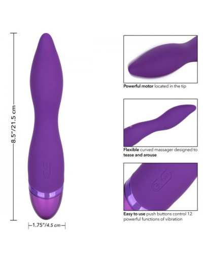 Фиолетовый вибромассажер Aura Wand - 21,5 см.
