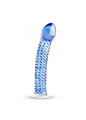 Голубой стеклянный фаллоимитатор Glass Dildo No.5 - 18 см.