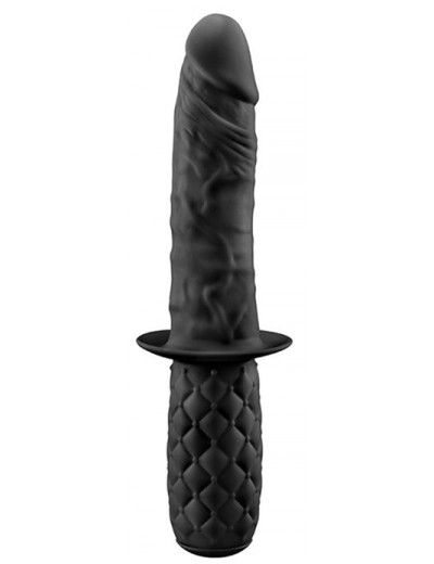Черный анальный фаллоимитатор BUTT PLUNGER с ручкой-ограничителем