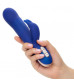 Синий вибратор Signature Silicone Rotating Beaded Rabbit с клиторальным отростком - 22,75 см.