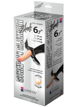 Пояс-трусики с насадкой Glamour - 17 см.