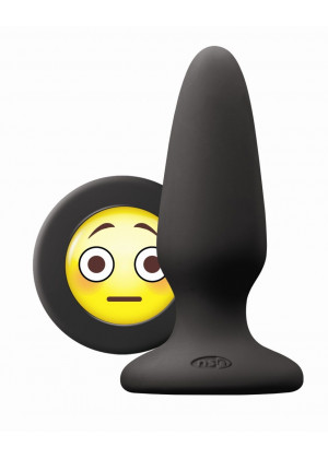 Черная силиконовая пробка среднего размера Emoji OMG - 10,2 см.