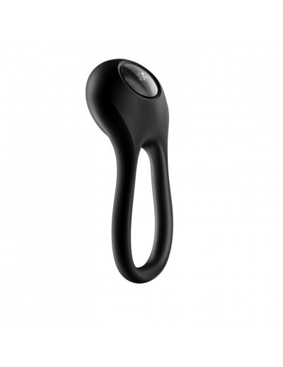 Черное эрекционное виброкольцо Majestic Duo