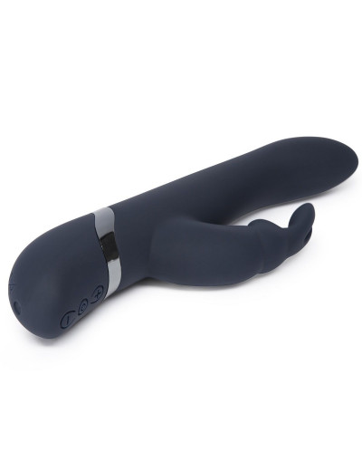 Тёмно-синий вибратор Oh My USB Rechargeable Rabbit Vibrator - 25,4 см.