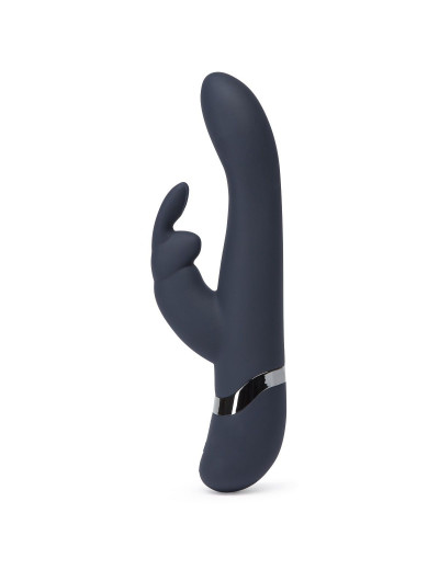 Тёмно-синий вибратор Oh My USB Rechargeable Rabbit Vibrator - 25,4 см.