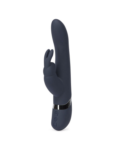 Тёмно-синий вибратор Oh My USB Rechargeable Rabbit Vibrator - 25,4 см.