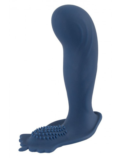 Синий вибростимулятор простаты Vibrating Butt Plug - 11,7 см.