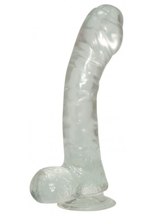 Прозрачный фаллоимитатор Lazy Buttcock - 17 см.