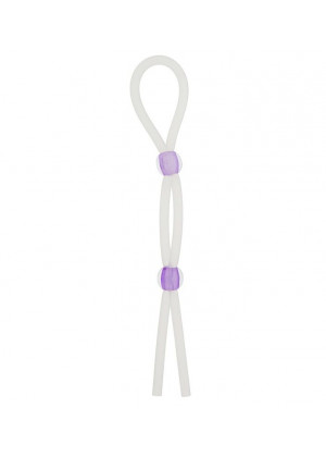 Прозрачное эрекционное кольцо-лассо SILICONE LASSO COCK RING DUAL BEADS