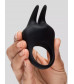 Черное эрекционное виброкольцо Sensation Rechargeable Vibrating Rabbit Love Ring
