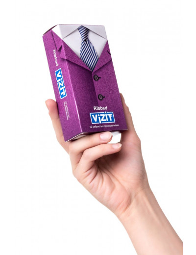 Ребристые презервативы VIZIT Ribbed - 12 шт.