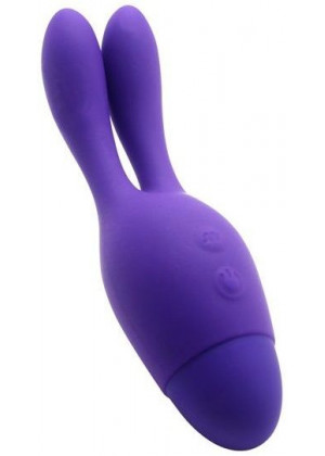 Фиолетовый вибратор INDULGENCE Dream Bunny - 15 см.