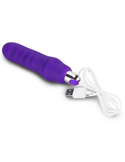 Фиолетовый вибратор Rechargeable IJOY Silicone Waver - 16,5 см.