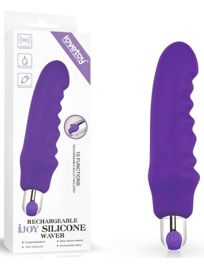 Фиолетовый вибратор Rechargeable IJOY Silicone Waver - 16,5 см.